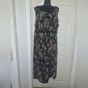 Studio I Brown and Black Sleeveless Sheath Maxi Dress